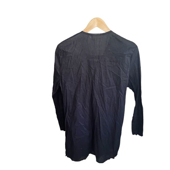 La Blanca Black Swimsuit  Coverup Tunic Top White Stitching Embroidery Size L - Picture 1 of 7